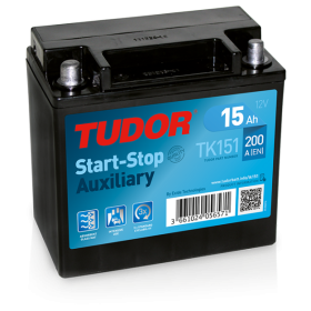 TUDOR TK151 Batterie auxiliaire AGM 12V 15Ah 200A Batterie de démarrage